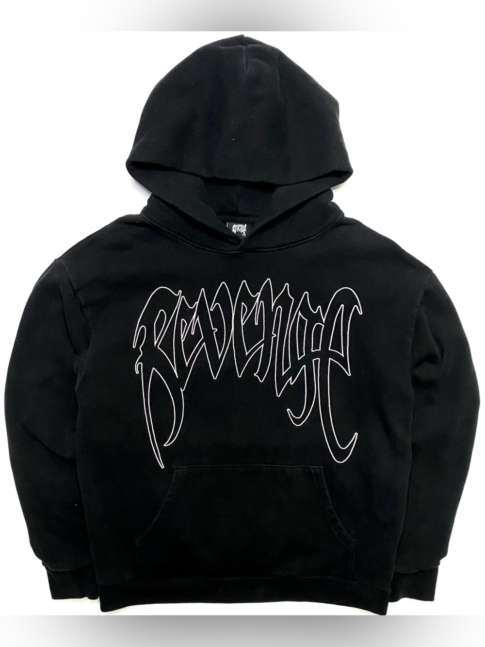 REVENGE XXXTENTACION Black With White Outline Arch Logo Hoodie Sweatshirt Large